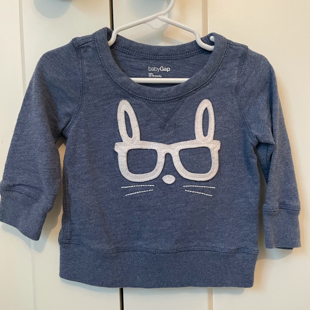 Gap bunny long sleeve shirt 12-18m